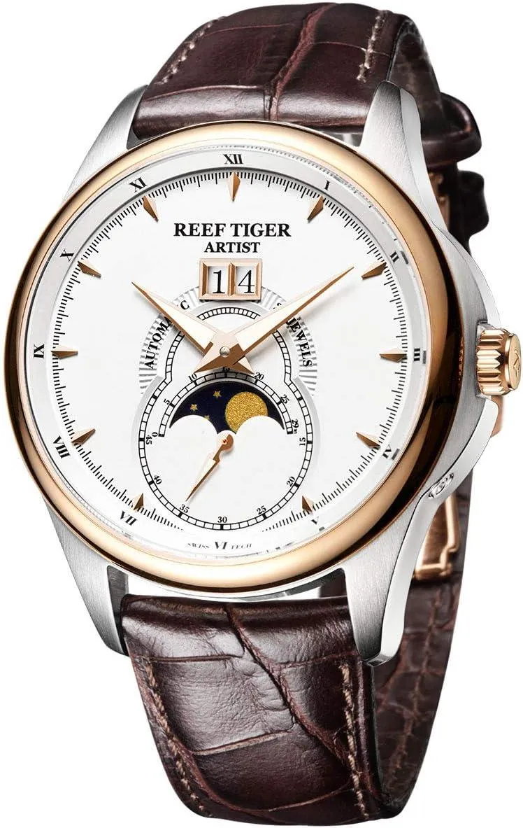 Reef Tiger Fashion Watches Moon Phase Watch