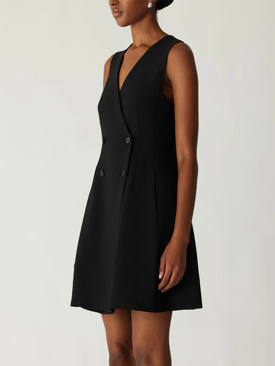 Refined Suiting Double Breasted Mini Dress