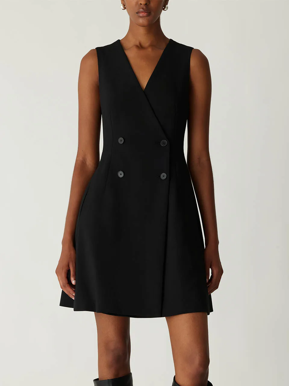 Refined Suiting Double Breasted Mini Dress