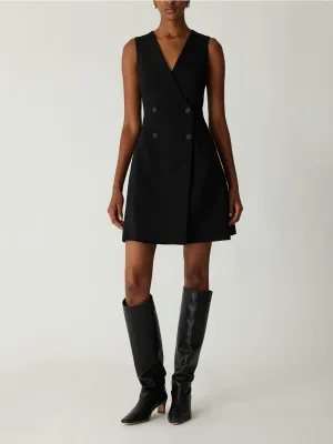 Refined Suiting Double Breasted Mini Dress