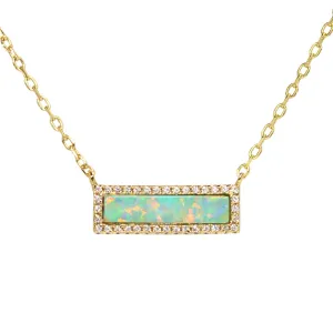 Reflection Opal Bar Necklace