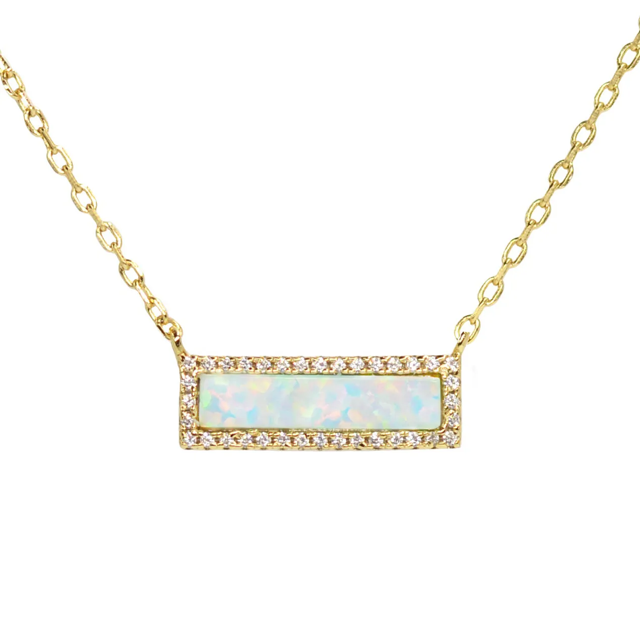 Reflection Opal Bar Necklace