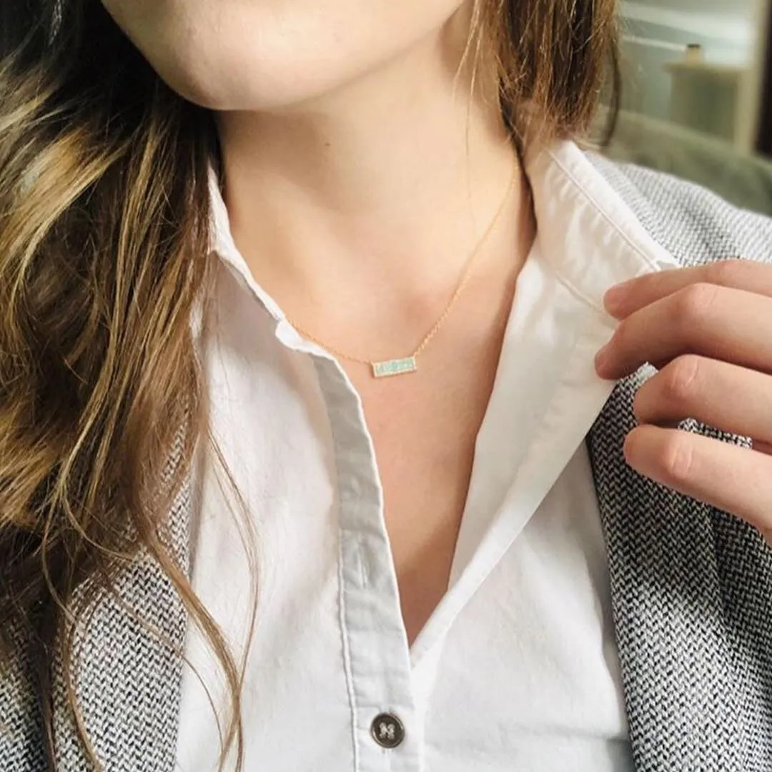 Reflection Opal Bar Necklace