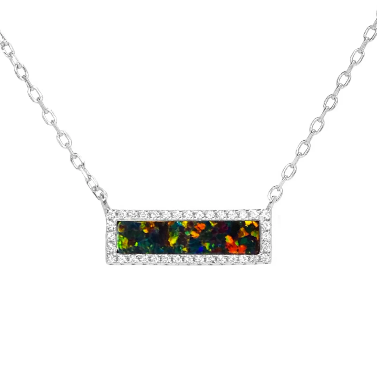 Reflection Opal Bar Necklace