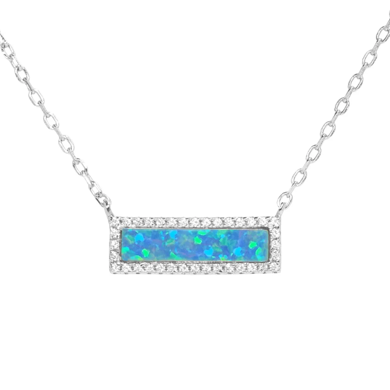 Reflection Opal Bar Necklace