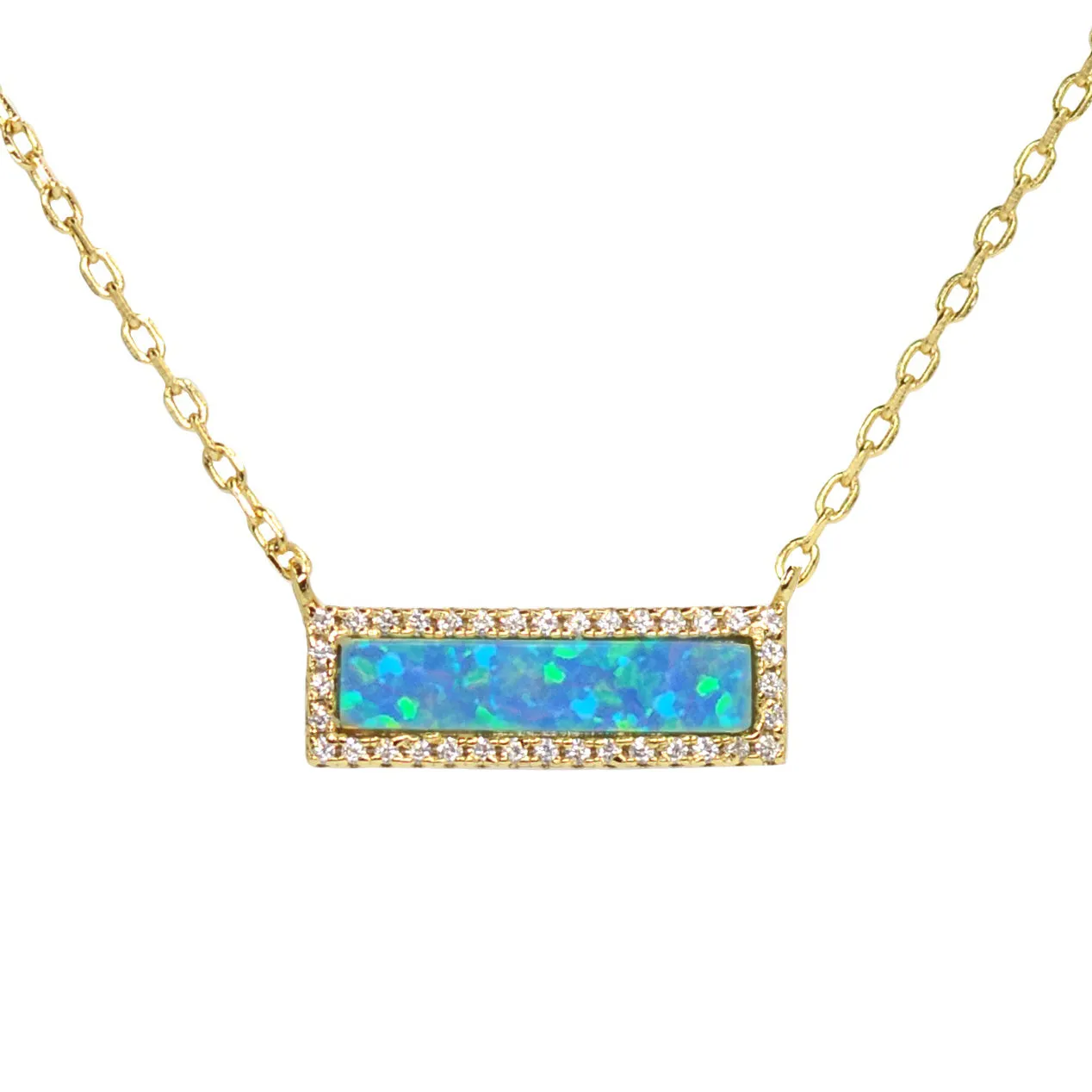 Reflection Opal Bar Necklace