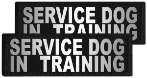 Reflective "Service Dog In Training" Patches, set of 2