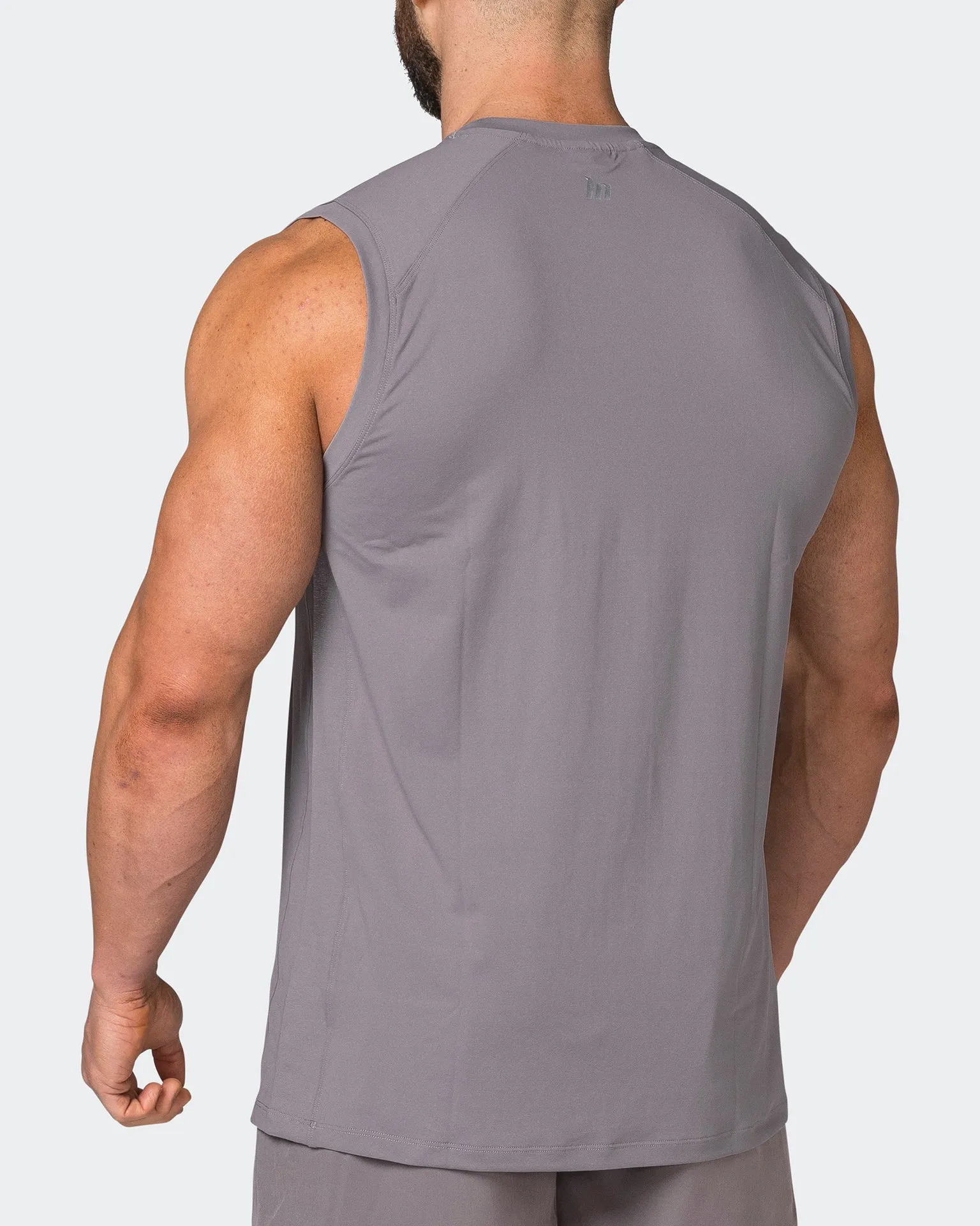 Reflective Running Tank - Pearl Grey