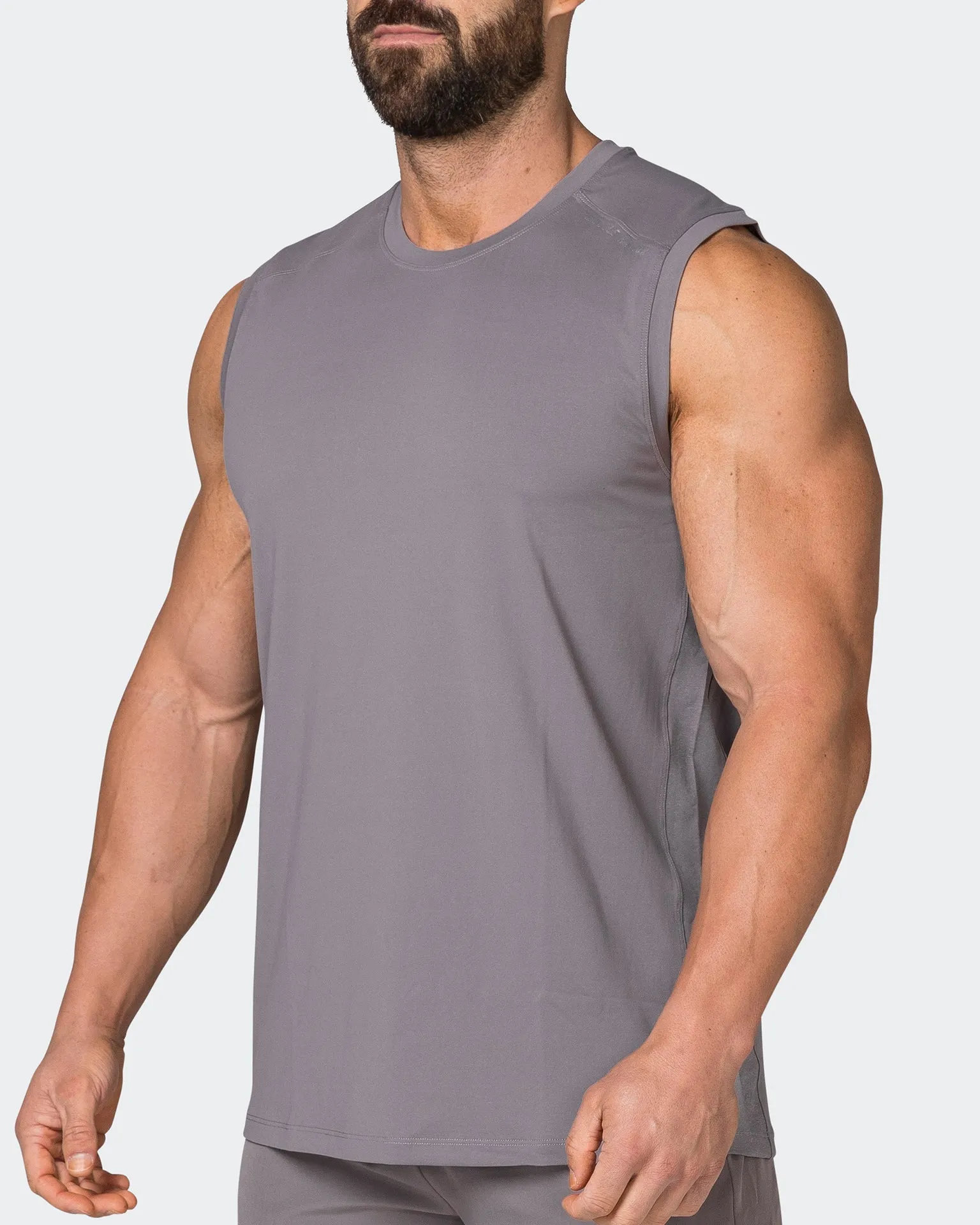 Reflective Running Tank - Pearl Grey