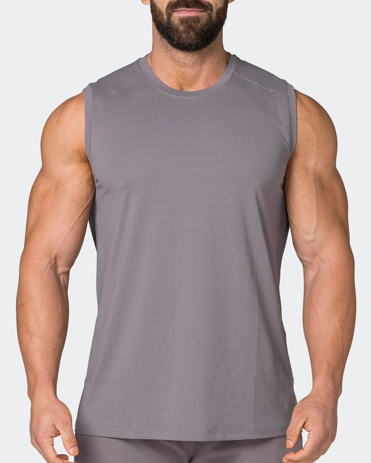 Reflective Running Tank - Pearl Grey