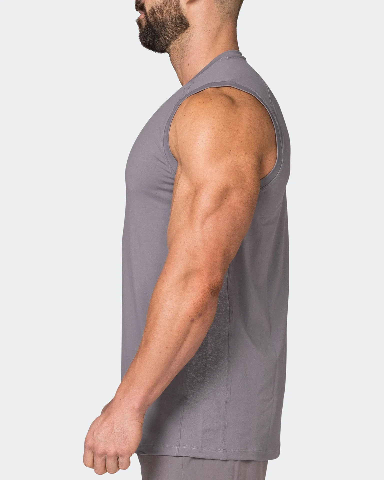 Reflective Running Tank - Pearl Grey