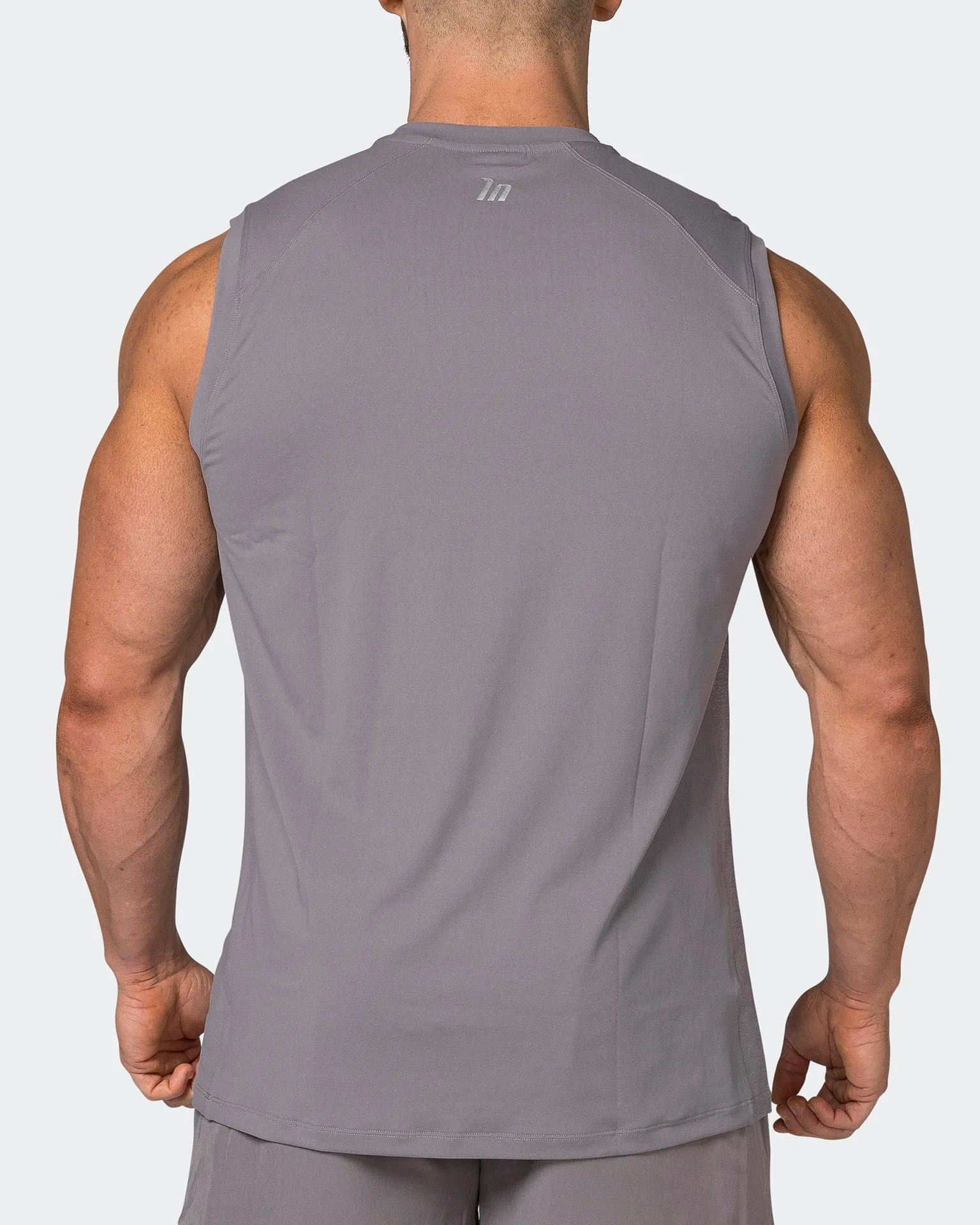 Reflective Running Tank - Pearl Grey