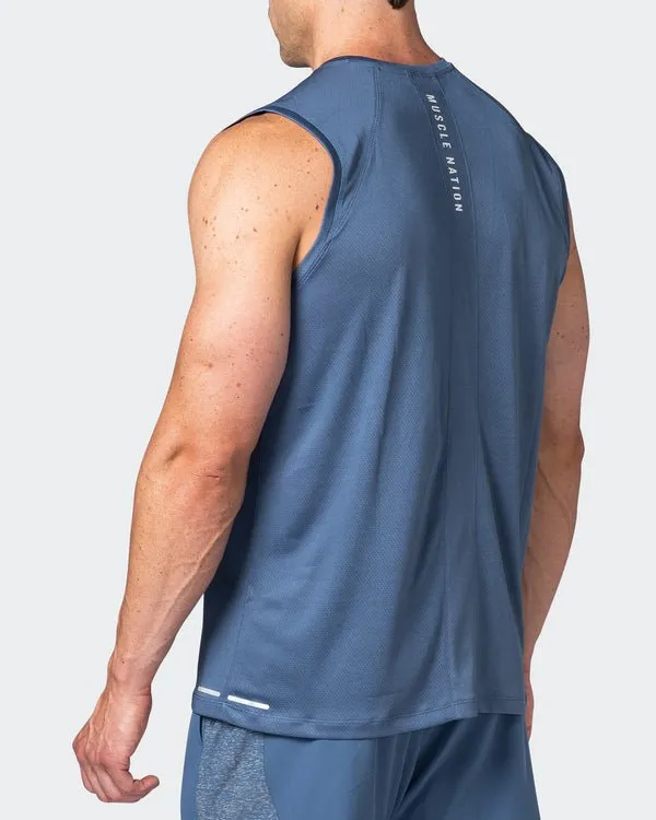 Reflective Training Tank - Denim Blue