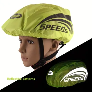 Reflective waterproof cover for cycling helmets with rain shield feature