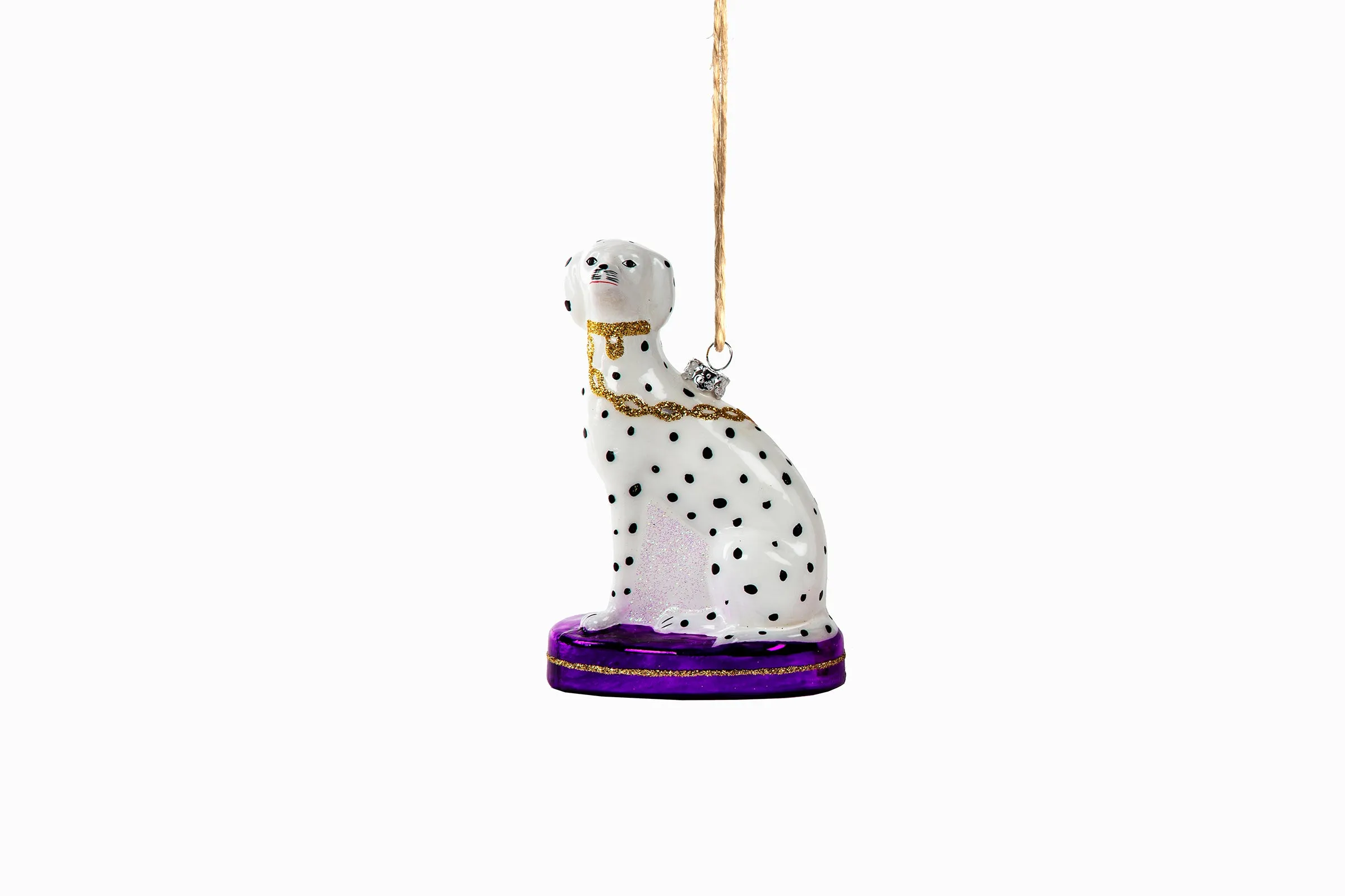 REGAL DALMATIAN ORNAMENTS PURPLE BASE