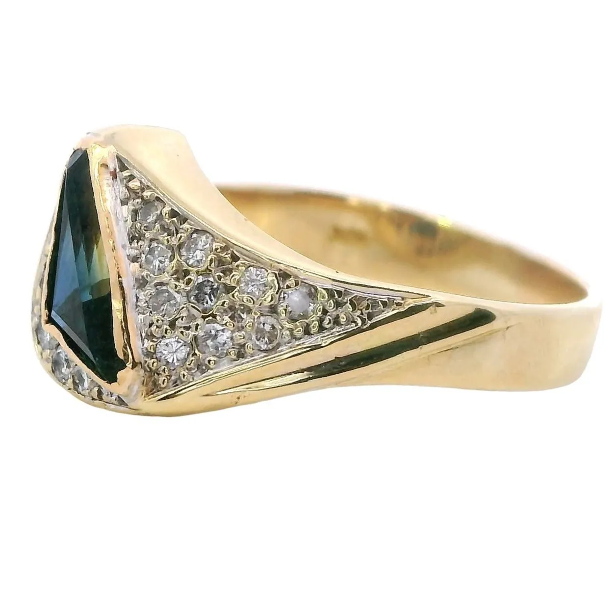 Regal Radiance: 9ct Yellow Gold Sapphire and Diamond Ring - A Symbol of Timeless Elegance