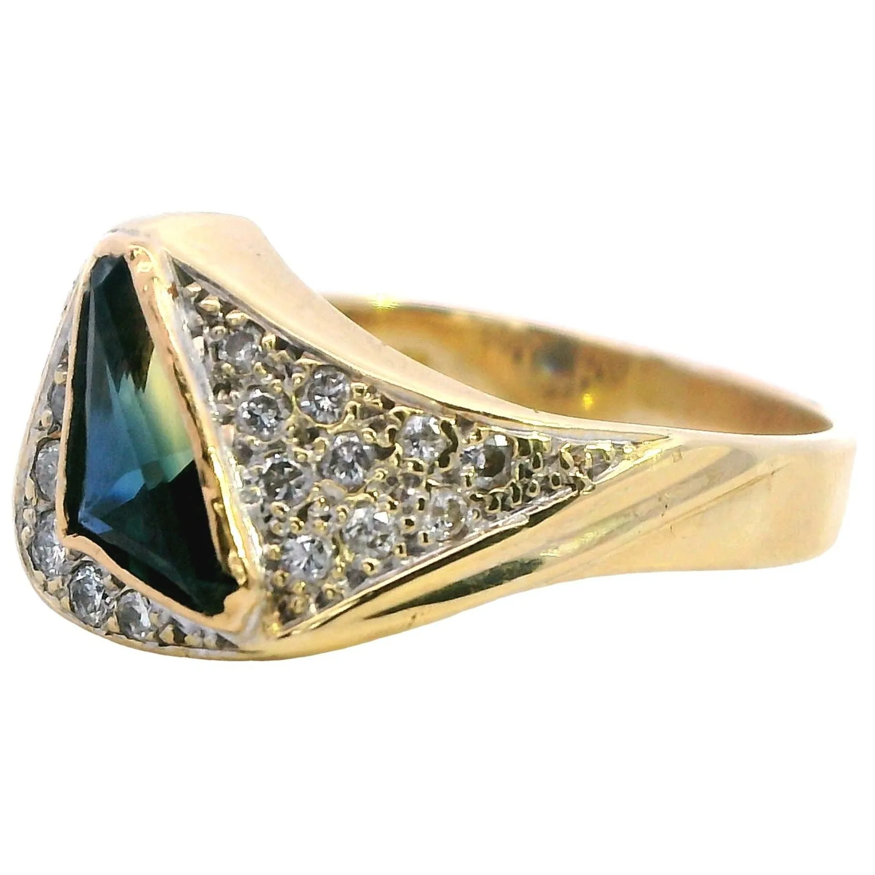 Regal Radiance: 9ct Yellow Gold Sapphire and Diamond Ring - A Symbol of Timeless Elegance