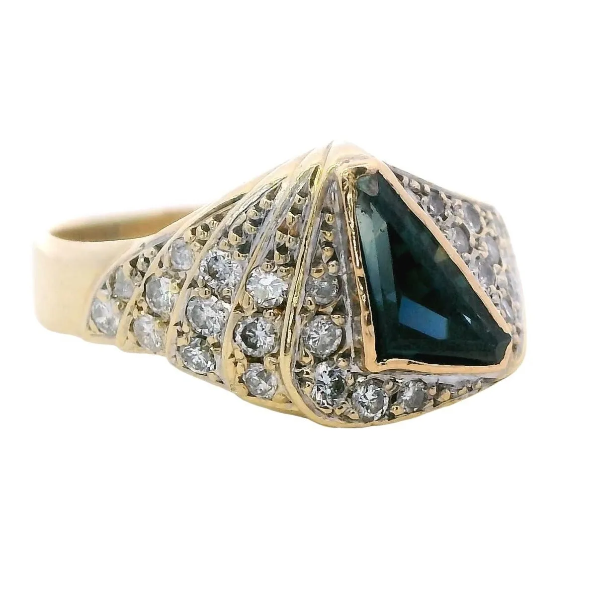 Regal Radiance: 9ct Yellow Gold Sapphire and Diamond Ring - A Symbol of Timeless Elegance