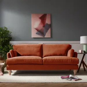 Regent 3 Seater Sofa, Luxury Burnt Orange Velvet