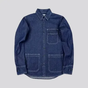 Regular fit chambray men's denim shirt