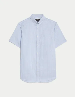 Regular Fit Non Iron Pure Cotton Striped Shirt