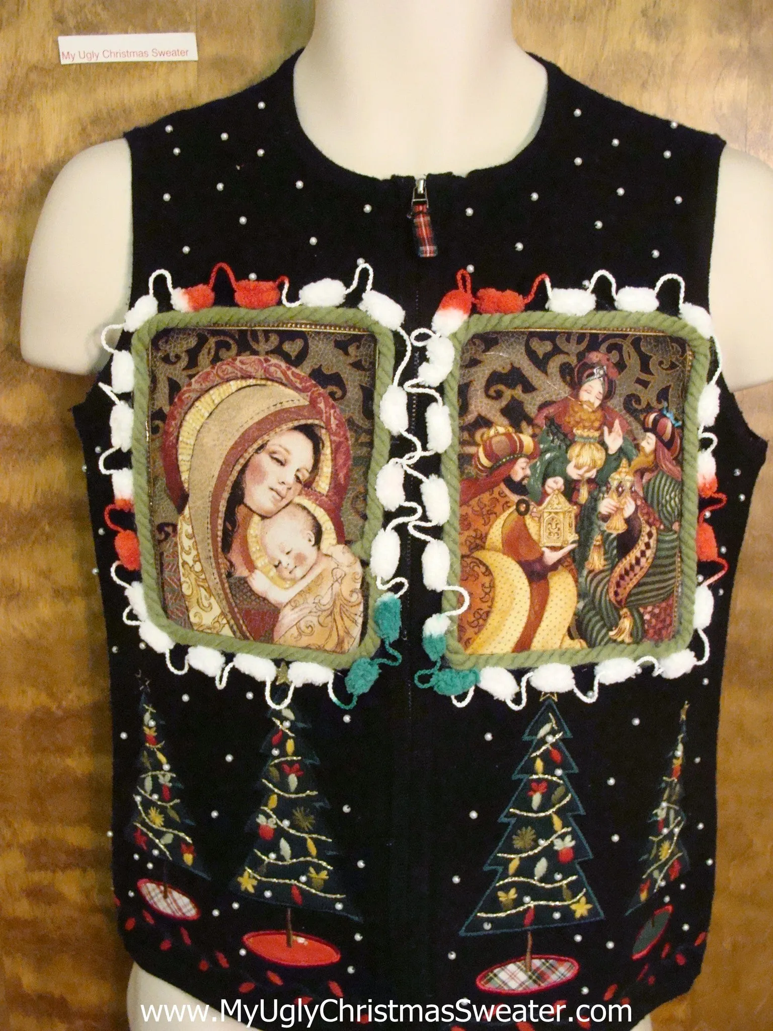 Religeous Themed Ugly Christmas Jumper Vest