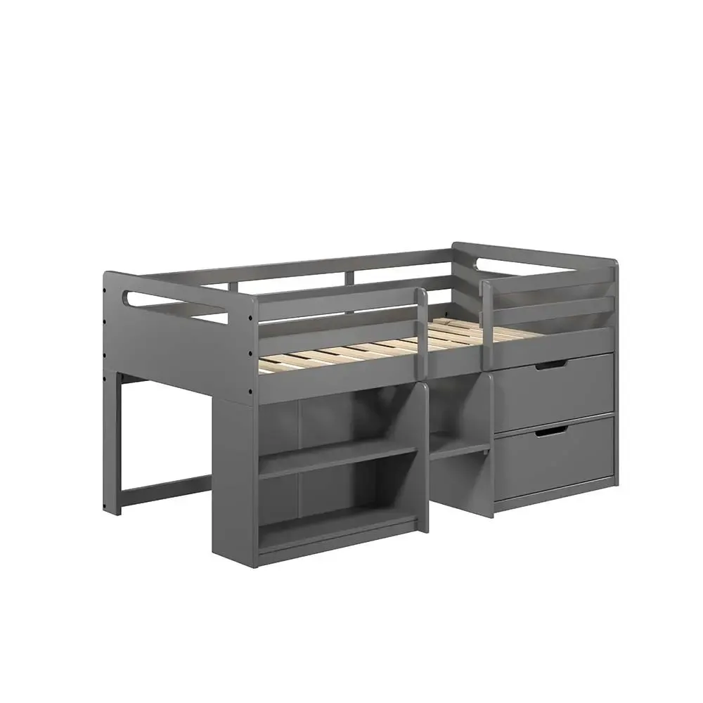 Renata Twin Loft Bed , Gray Finish