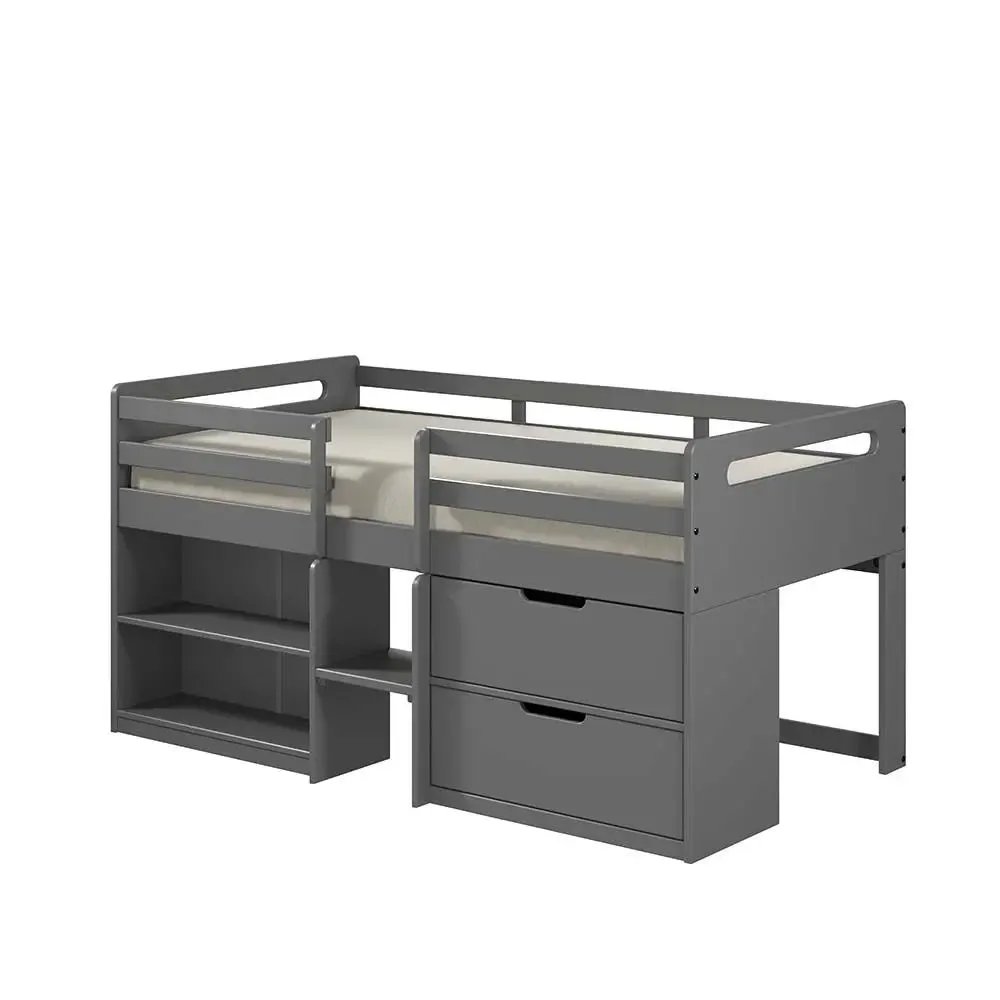 Renata Twin Loft Bed , Gray Finish