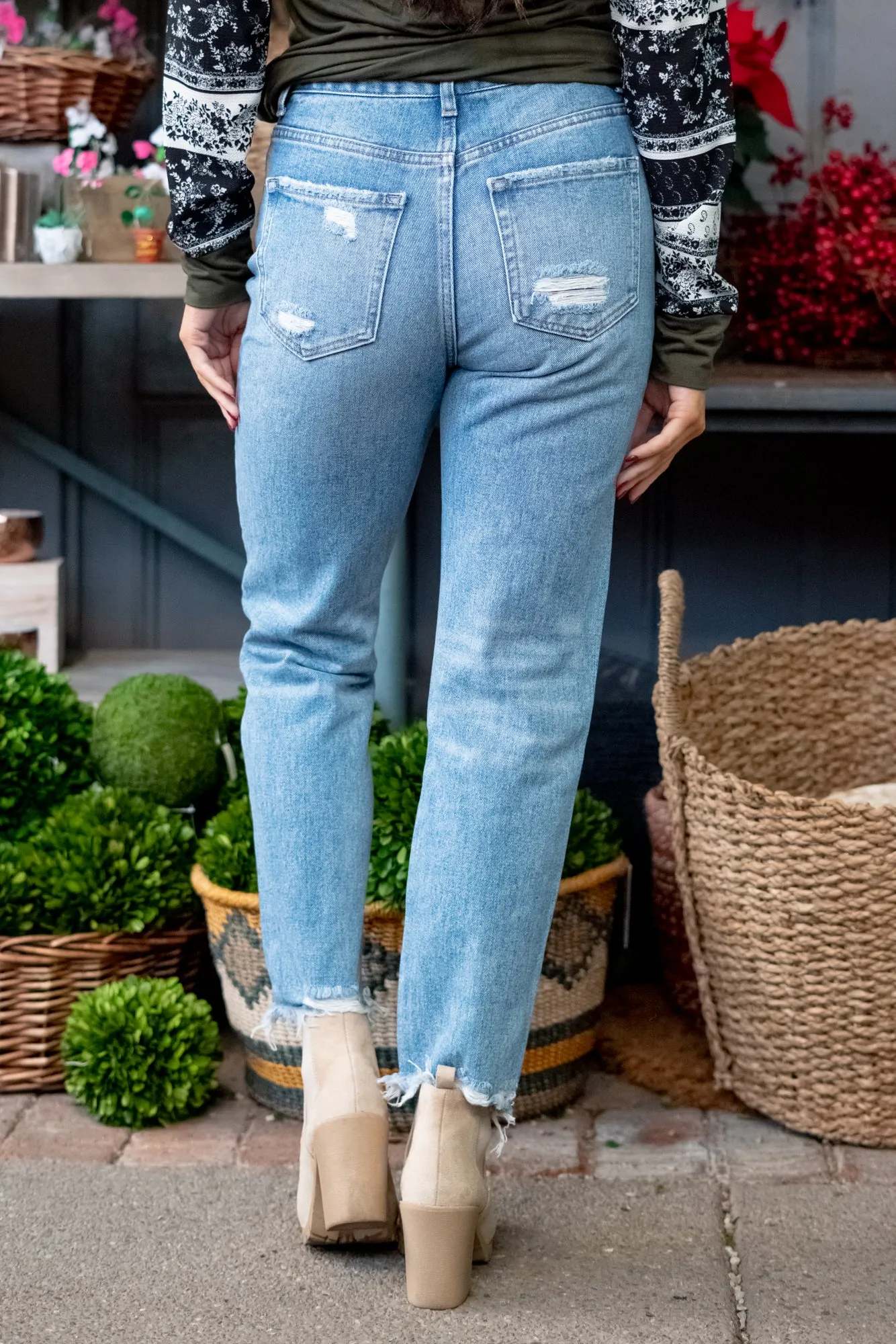 Rendition Emma Distressed Mom Jeans