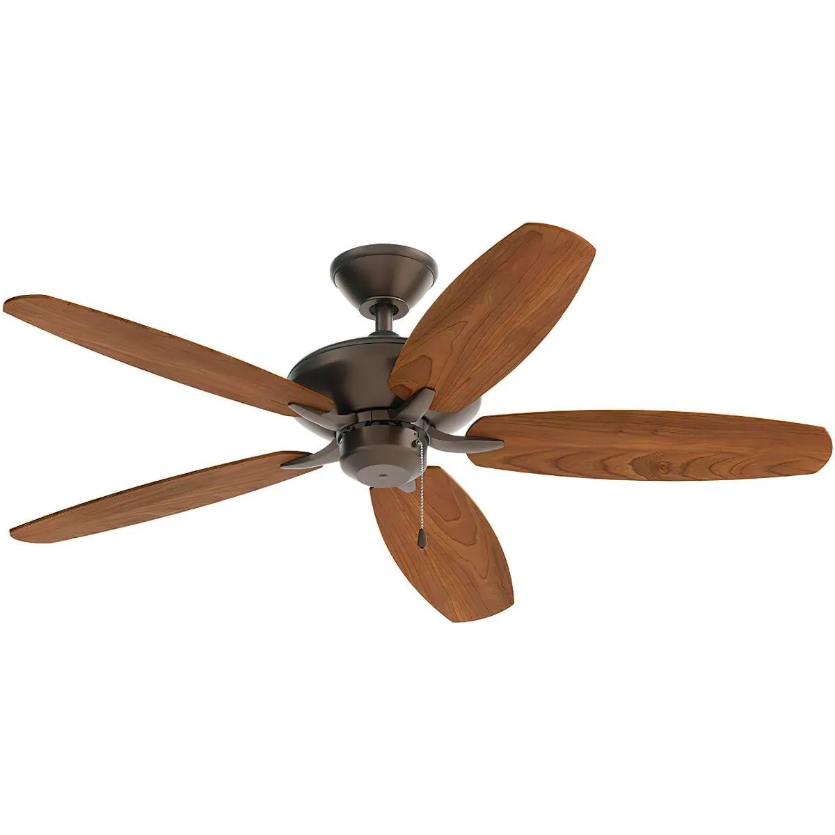 Renew Patio 52 Inch Satin Natural Bronze Damp Rated Ceiling Fan with Pull Chain