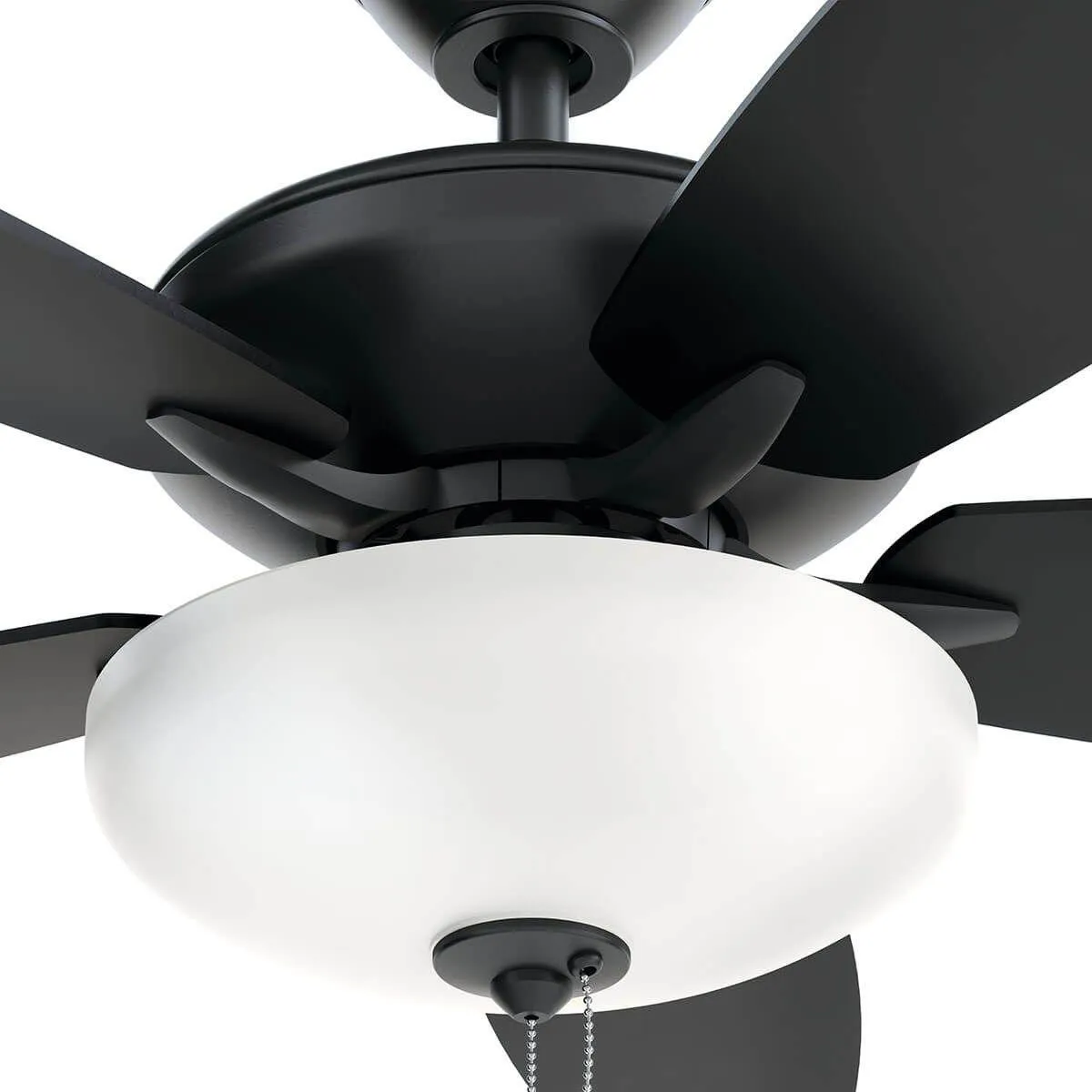 Renew Select 52 Inch Satin Black LED Ceiling Fan with Light Kit and Pull Chain