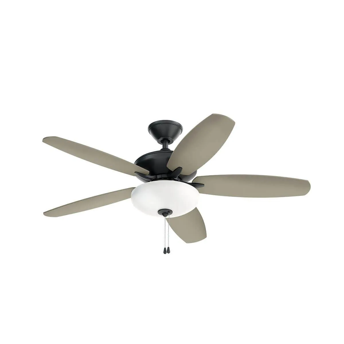 Renew Select 52 Inch Satin Black LED Ceiling Fan with Light Kit and Pull Chain