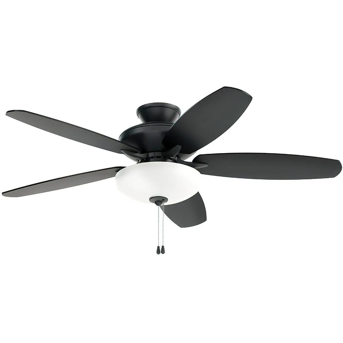 Renew Select 52 Inch Satin Black LED Ceiling Fan with Light Kit and Pull Chain