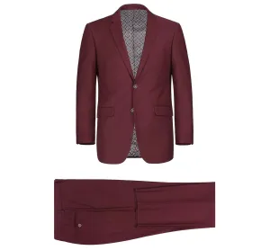 RENOIR Burgundy 2-Piece Slim Fit Single Breasted Notch Lapel Suit 201-8