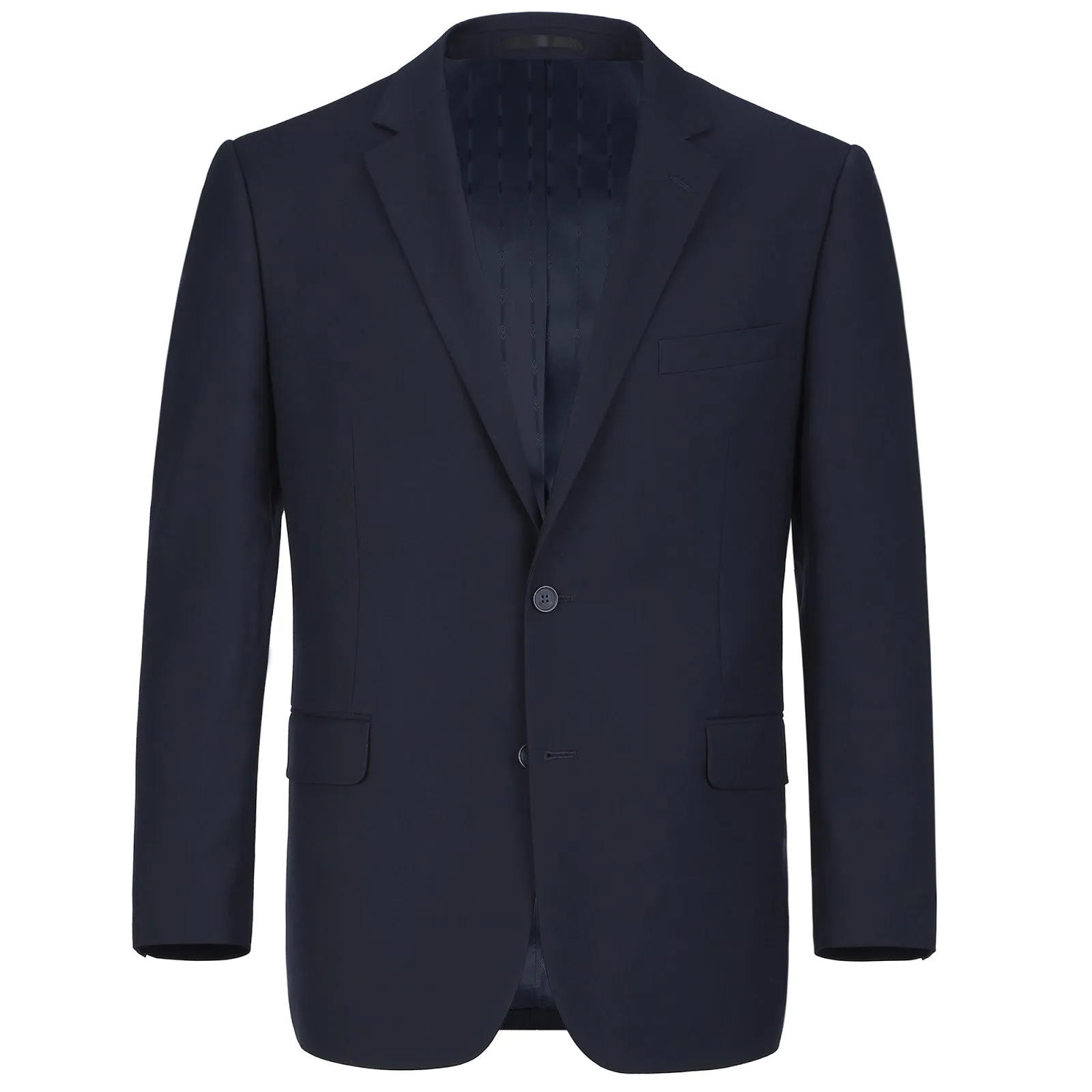 RENOIR Dark Navy 2-Piece Slim Fit Single Breasted Notch Lapel Suit 201-2