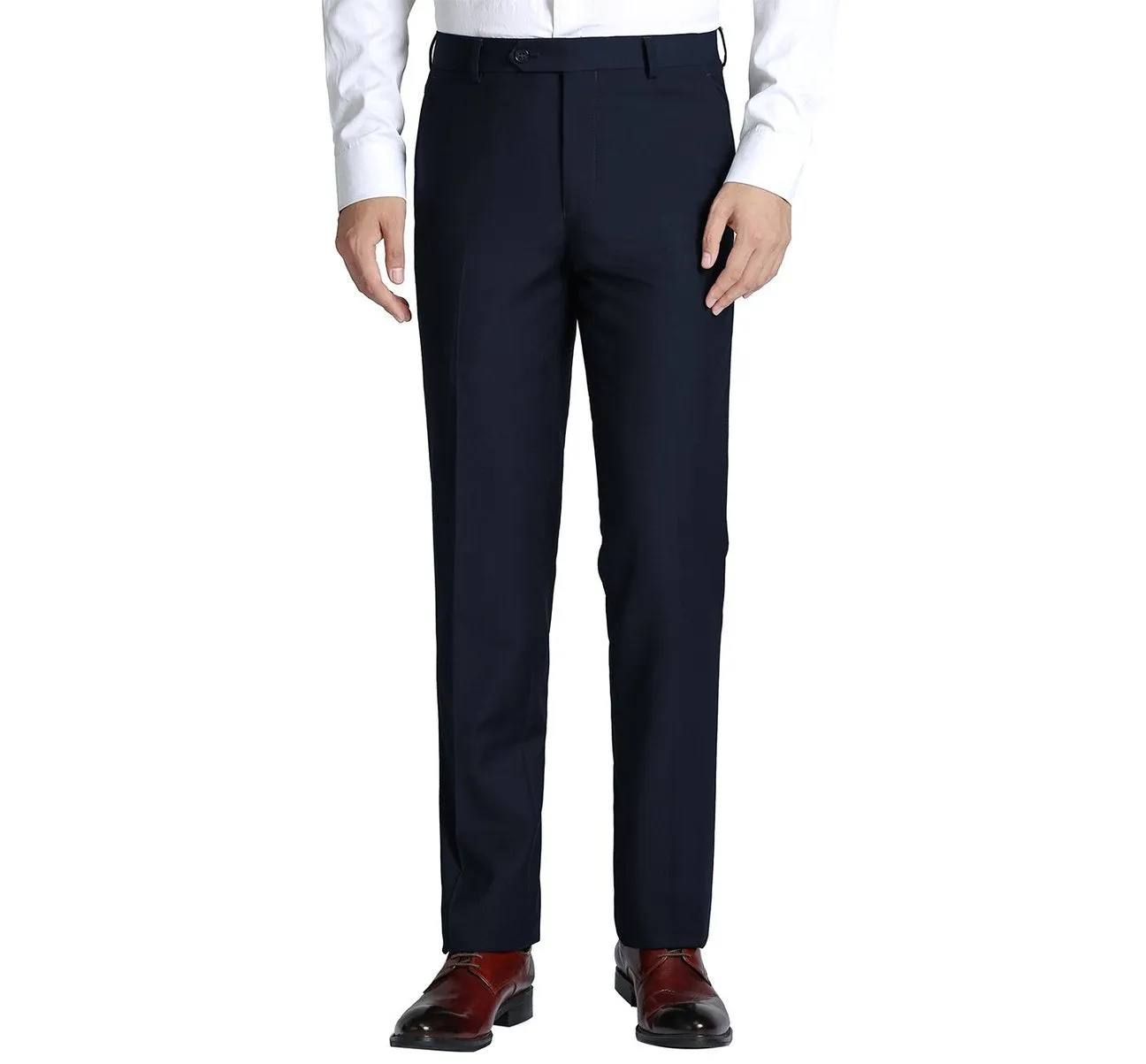 RENOIR Dark Navy Slim Fit Flat Front Suit Separate Pants 201-2