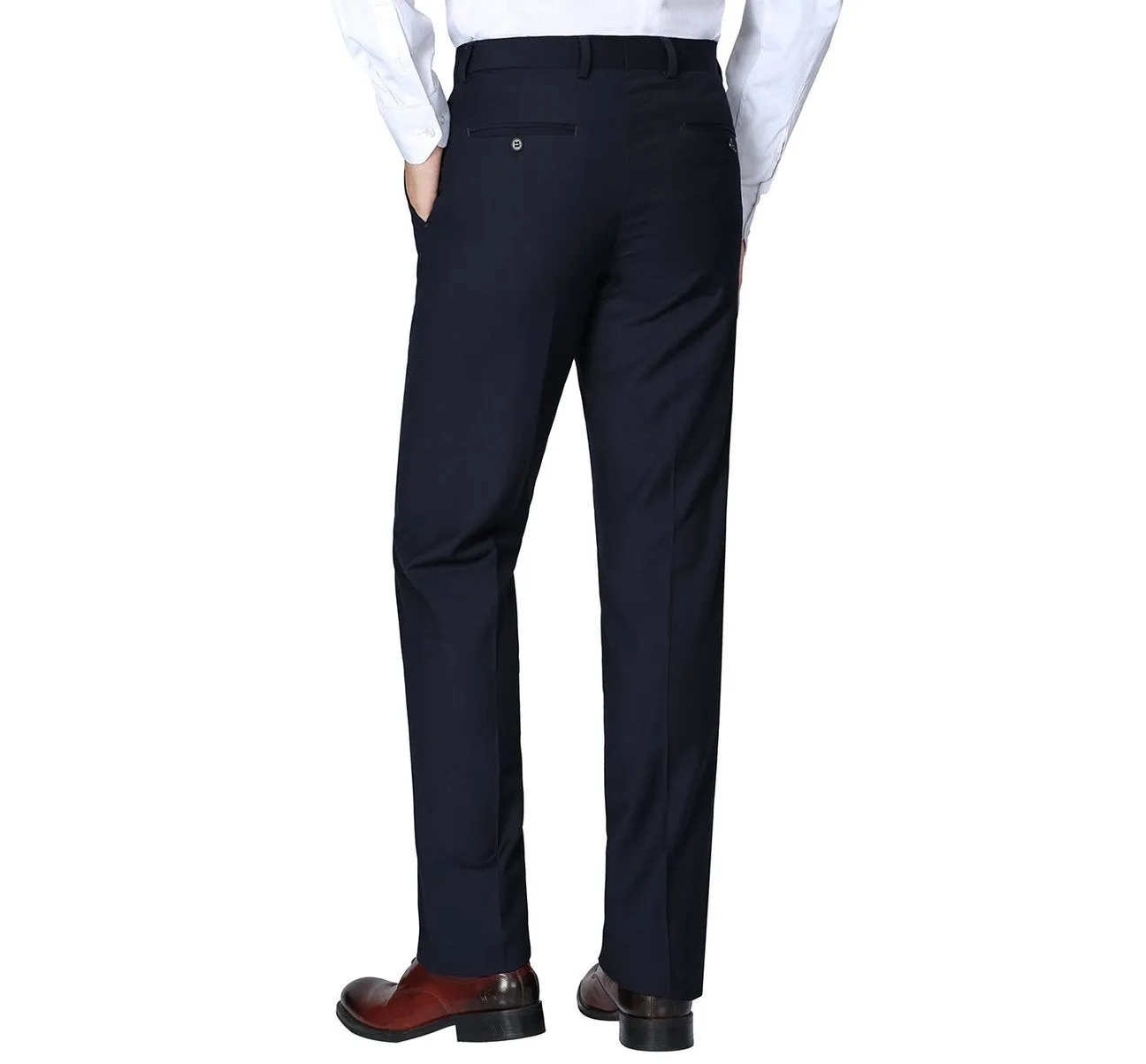 RENOIR Dark Navy Slim Fit Flat Front Suit Separate Pants 201-2