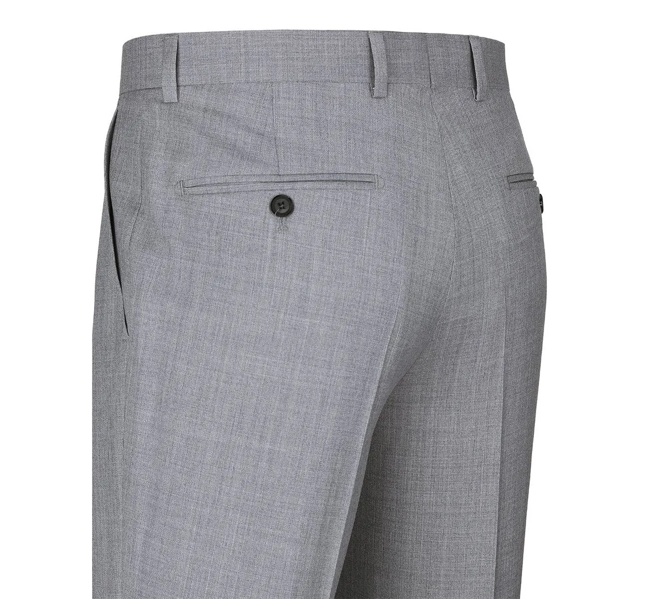 RENOIR Grey Slim Fit Flat Front Wool Suit Pant 508-5