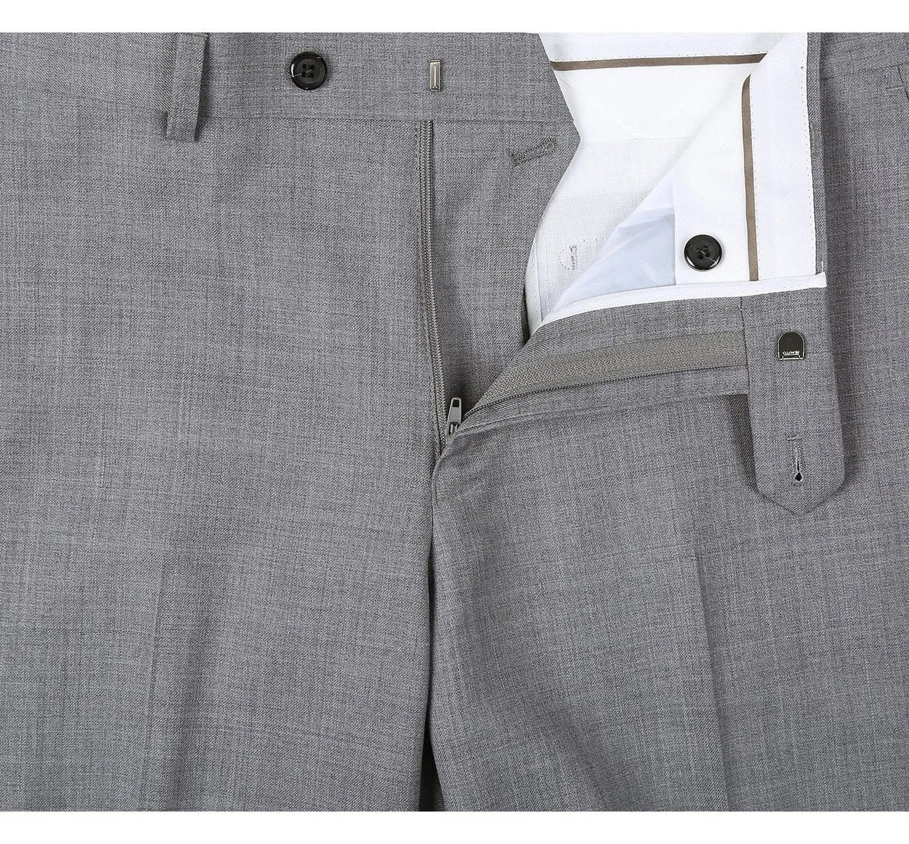 RENOIR Grey Slim Fit Flat Front Wool Suit Pant 508-5