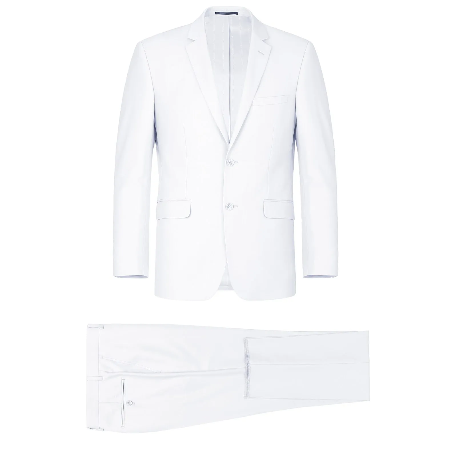 RENOIR White 2-Piece Classic Fit Single Breasted Notch Lapel Suit 201-6