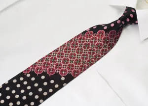 Renoma Rhinestone Necktie Geometric On Black With Silver Sparkles