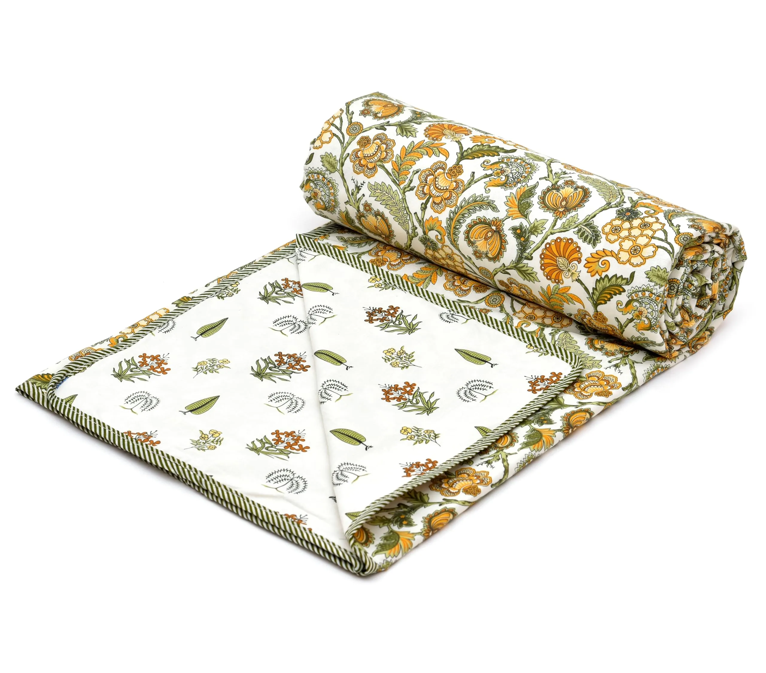 Renown Pure Cotton Soft Reversible Printed Lightweight AC Blanket | Cotton Dohar (REN16, Single)