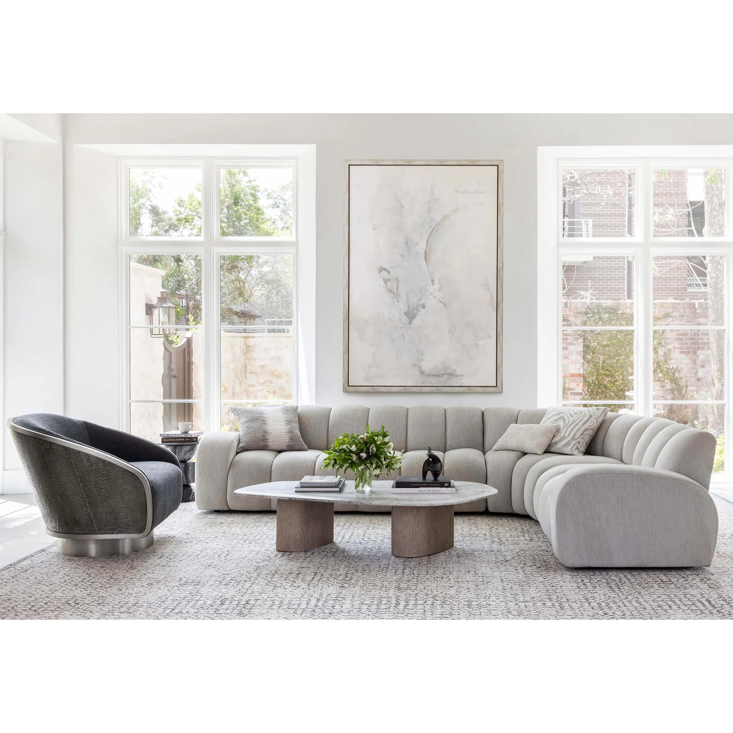 Renzo Sectional, Synergy Oatmeal