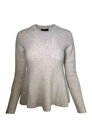 Repeat 100% Organic Cashmere Peplum Sweater 103522  | Sand