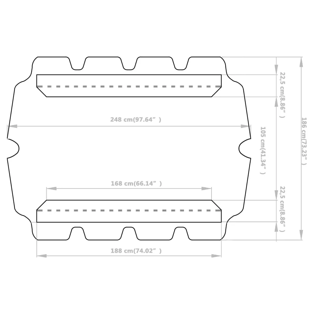 Replacement Canopy for Garden Swing Cream 188/168x145/110 cm