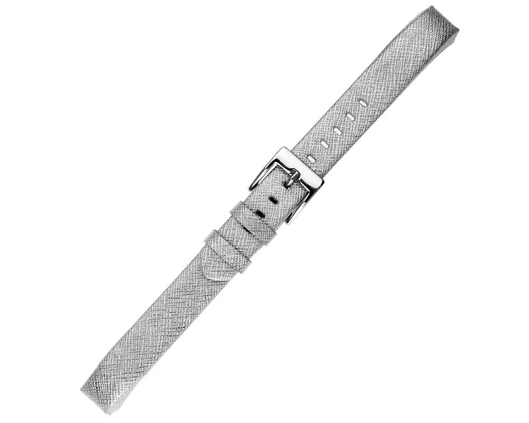 Replacement Leather Watch Band for Fitbit Alta - Silver