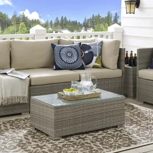 Repose Outdoor Patio Coffee Table In Light Gray