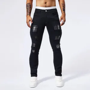 RESHAKE Men's Slim Fit Ripped Jeans