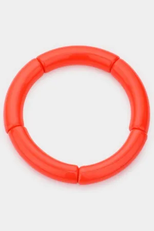 Resin Stretch Bangle in Orange