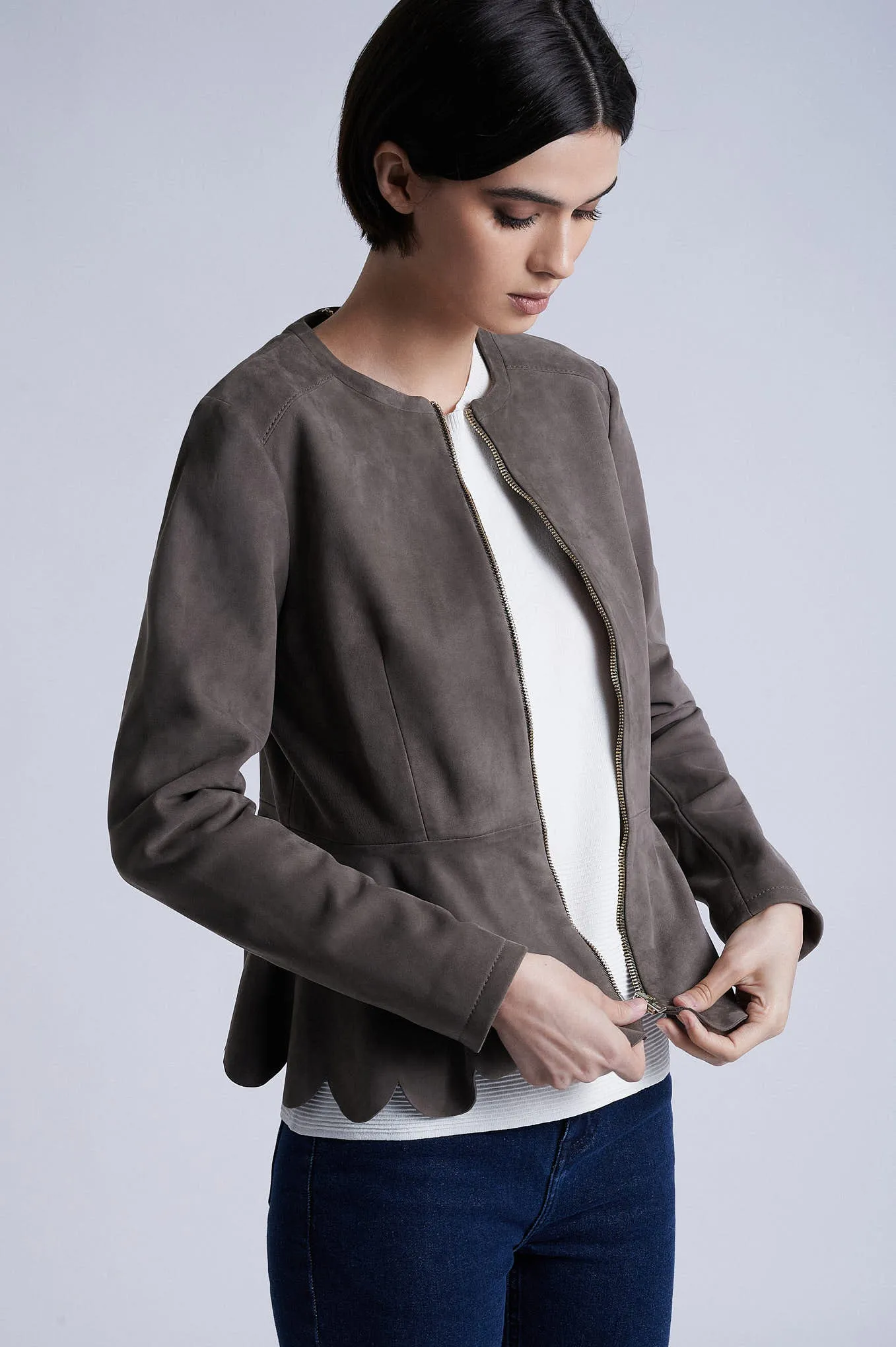 Respekt suede peplum jacket